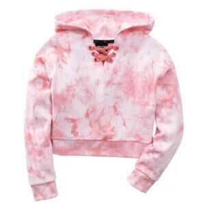 ZELOS NWT GIRLS TIE-DYE LACED UP HOODIE